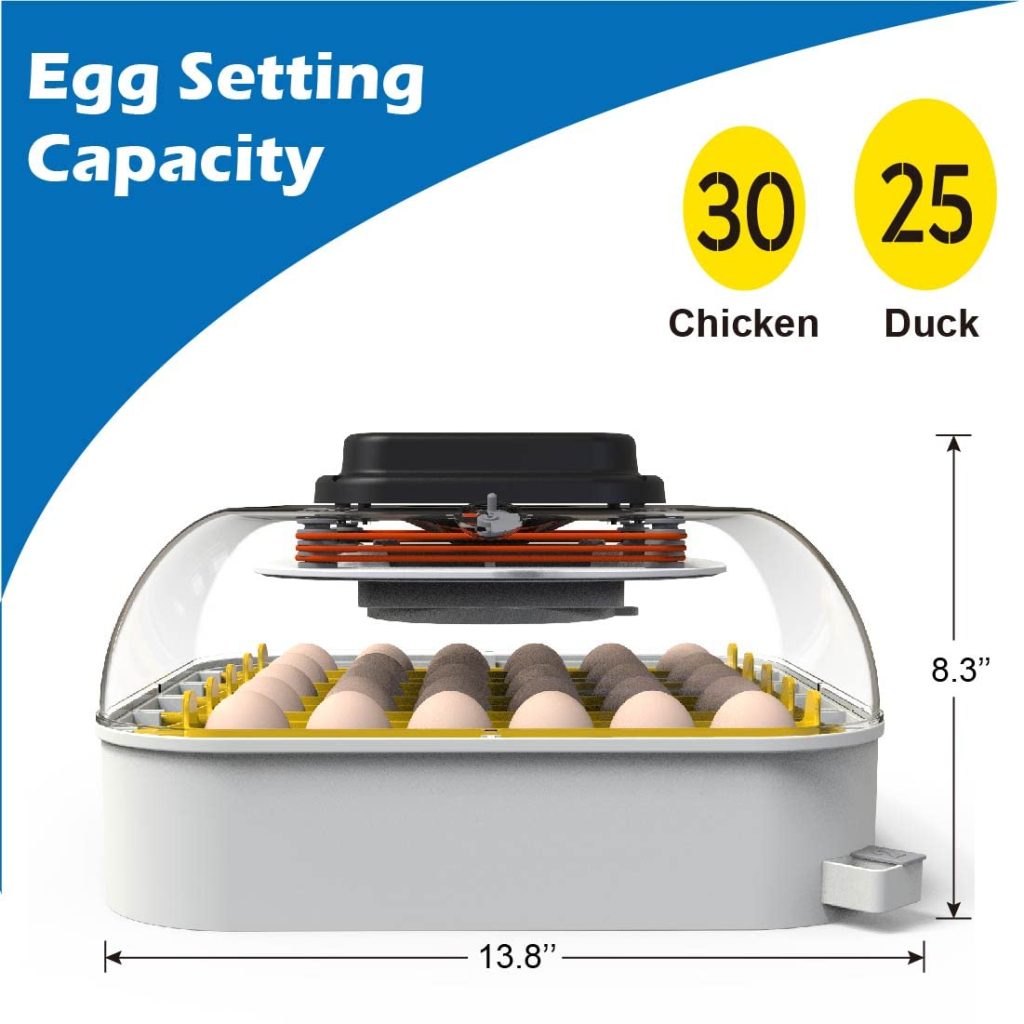 Maticoopx 30 Egg Incubator with Humidity Display and Egg Candler