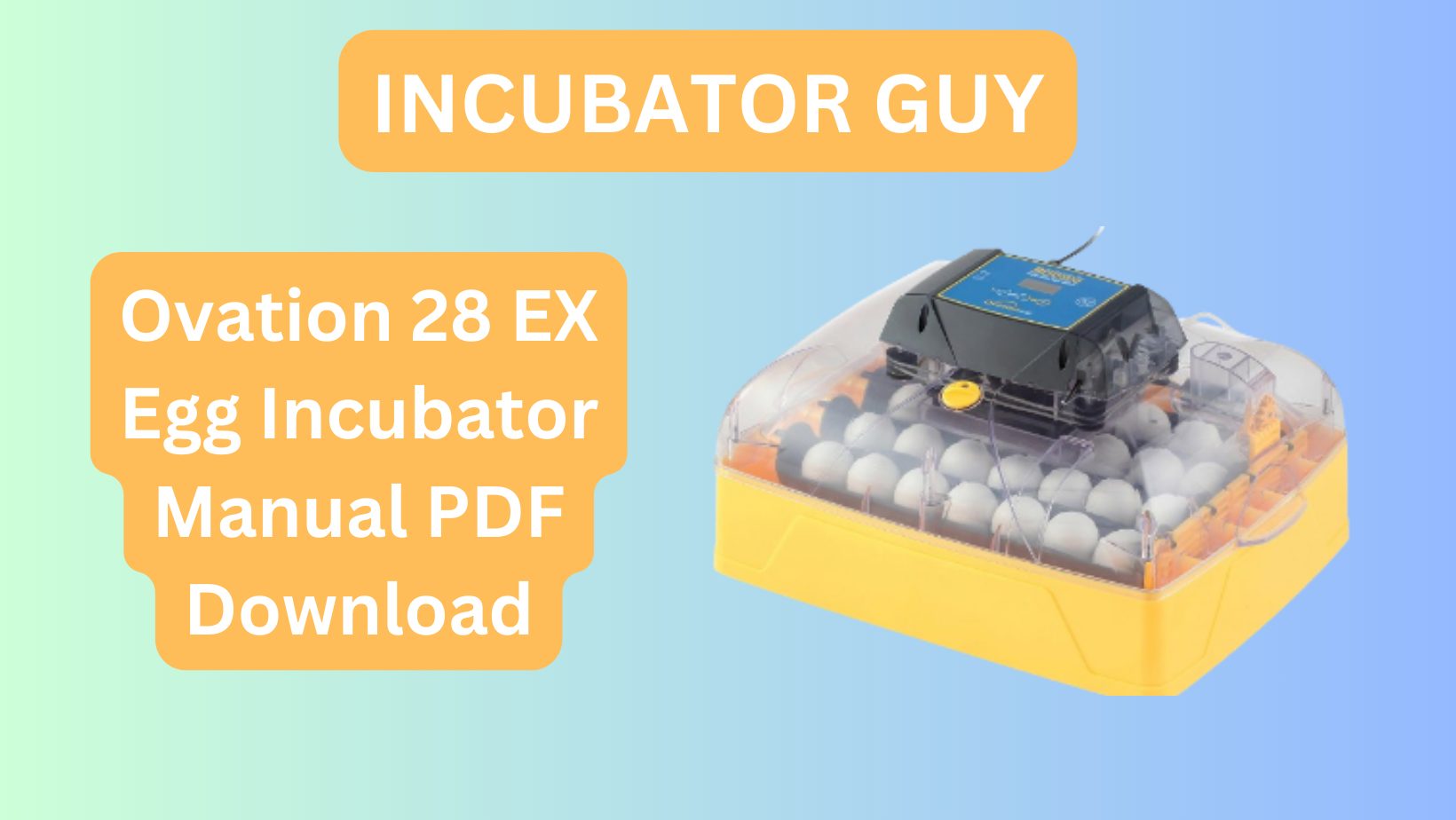 Ovation 28 EX Egg Incubator Manual PDF Download